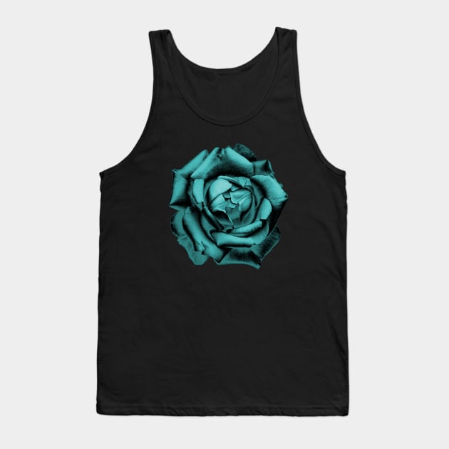 Turquoise Charcoal Rose Tank Top by nautilusmisc